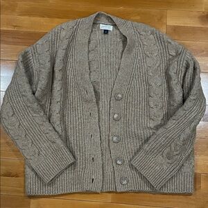 Universal Thread Women's Brown Cable Knit Cardigan